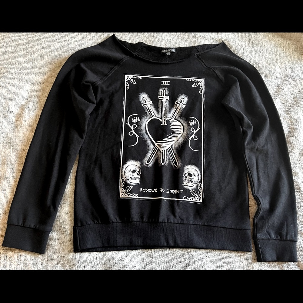 Black off the shoulders sweat shirt Size XL